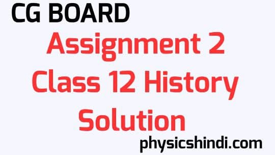 Assignment 2 Class 12 History Solution CG Board