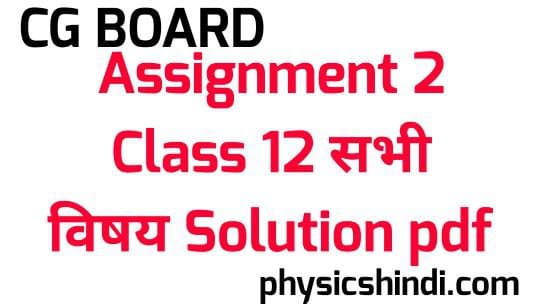 Assignment 2 Class 12 Solution CG Board