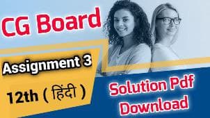CG Board Assignment 3 Class 12 Hindi Solution 