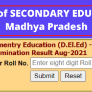 Details Mentioned on D.El.Ed Second Year Result 2021