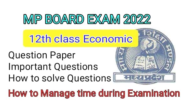 MP Board Class 12 Economic question paper 2022
