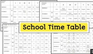 school new time table 2022