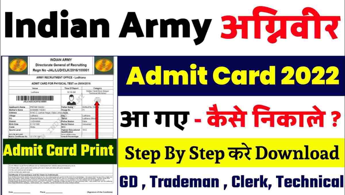 Indian Army Admit Card 2022