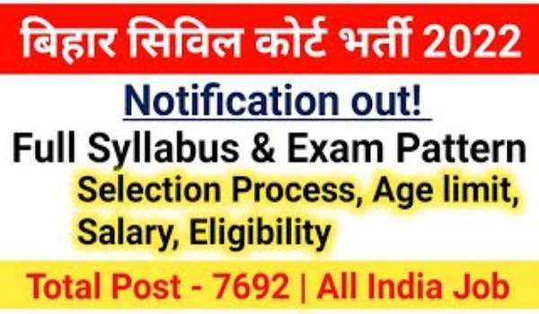 Bihar Civil Court Clerk Syllabus pdf download