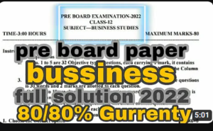 MP Board 12th Business Studies Pre Board Paper Solution