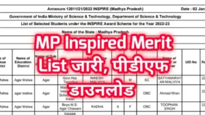 MP Board Inspired Merit List PDF 2023